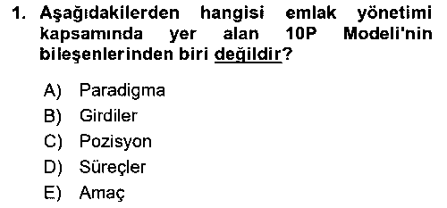 EMY104U Emlak Yönetimi çıkmış sınav sorusu 1