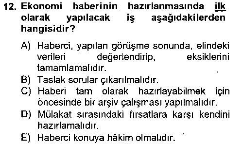 MEI202U Haber Türleri çıkmış sınav sorusu 3