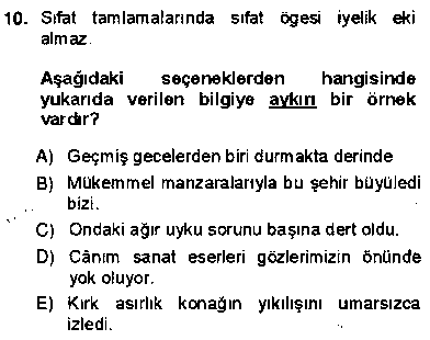 TDE203U Türkçe Cümle Bilgisi 1 çıkmış sınav sorusu 2