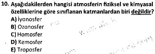 SHI2002 Meteoroloji çıkmış sınav sorusu 2