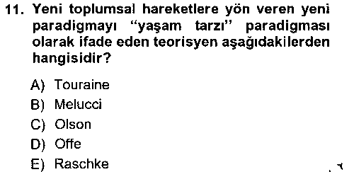 SOS309U Yeni Toplumsal Hareketler çıkmış sınav sorusu 2