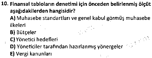 MVU2008 Muhasebe Denetimi çıkmış sınav sorusu 2