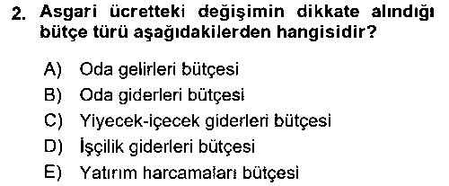 TRZ203U Otel İşletmelerinde Destek Hizmetleri çıkmış sınav sorusu 2