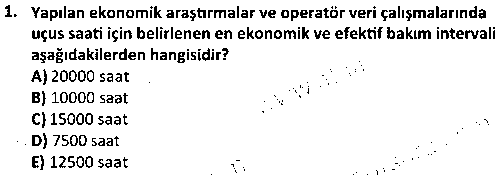 SHI2003 Havacılık Bakım Yönetimi çıkmış sınav sorusu 1