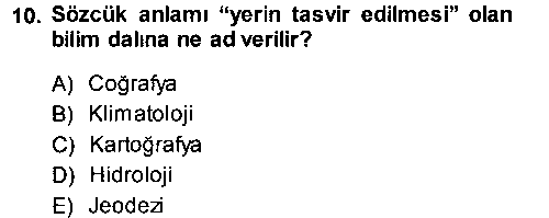 CBS103U Coğrafi Bilgi Sistemlerine Giriş çıkmış sınav sorusu 1