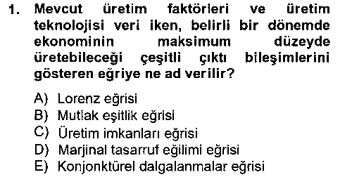 IKT410U İktisadi Büyüme çıkmış sınav sorusu 1
