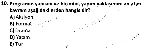 FOT2010 Fotoğraf ve Video Proje Geliştirme çıkmış sınav sorusu 2
