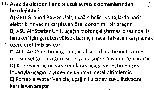 SHI2004 Temel Harekât Hizmetleri ve Ramp çıkmış sınav sorusu 3