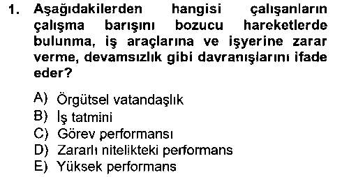 IKY204U Performans Yönetimi çıkmış sınav sorusu 1