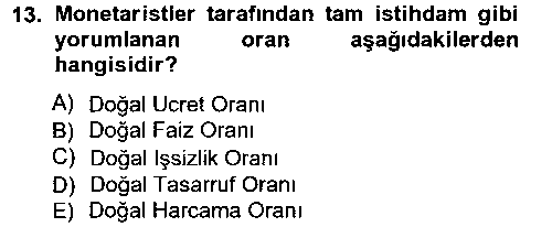 CEK303U İstihdam ve İşsizlik çıkmış sınav sorusu 3
