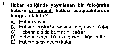 FOT207U Fotoğrafın Kullanım Alanları çıkmış sınav sorusu 1
