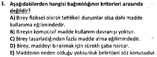 SOH3010 Psikiyatrik Sosyal Hizmet çıkmış sınav sorusu 1