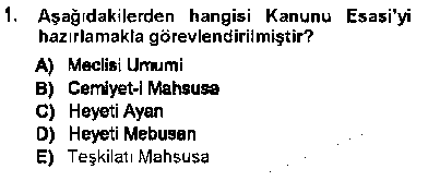 HUK107U Türk Anayasa Hukuku çıkmış sınav sorusu 1