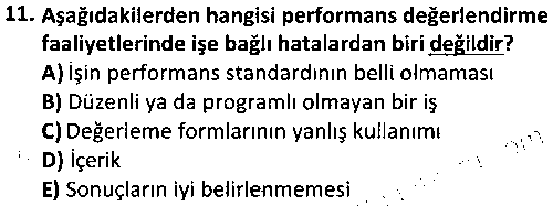 HIT4003 İşletmelerde Performans Yönetimi çıkmış sınav sorusu 3