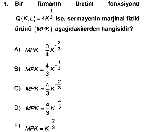 IKT303U Matematiksel İktisat çıkmış sınav sorusu 1
