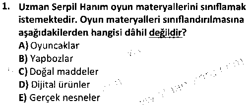 ÇGL2010 Oyun ve Oyun Materyalleri çıkmış sınav sorusu 1