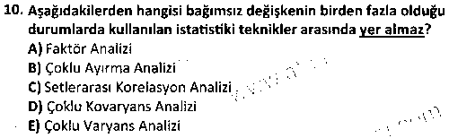 HIT2010 Sosyal Bilimlerde Araştırma Yöntemleri çıkmış sınav sorusu 2