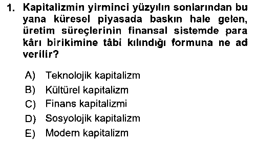 SOS402U Tüketim Sosyolojisi çıkmış sınav sorusu 1