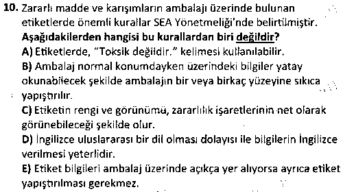 ISG1010 Etiketleme ve İşaretleme çıkmış sınav sorusu 2