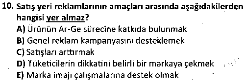 REK2007 Reklam ve Reklam Yazarlığı çıkmış sınav sorusu 2