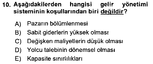 SHU203U Havayolu İşletmelerinde Finansal Yönetim çıkmış sınav sorusu 2