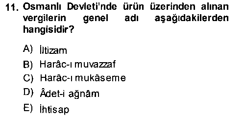 TAR309U Osmanlı İktisat Tarihi çıkmış sınav sorusu 3