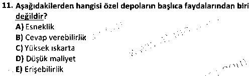 LOJ2002 Depolama ve Envanter Yönetimi çıkmış sınav sorusu 3