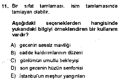 TDE203U Türkçe Cümle Bilgisi 1 çıkmış sınav sorusu 3