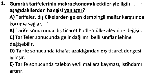 DT2003 İthalat-İhracat Tekniği çıkmış sınav sorusu 1