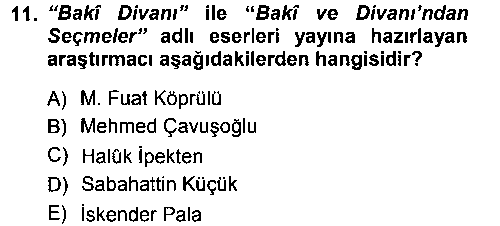 EDB301U XVI. Yüzyıl Türk Edebiyatı çıkmış sınav sorusu 2