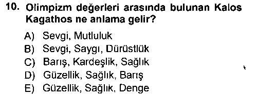 SYT101U Spor Bilimlerine Giriş çıkmış sınav sorusu 2