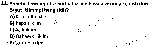 HIT2006 Örgütsel İletişim çıkmış sınav sorusu 3