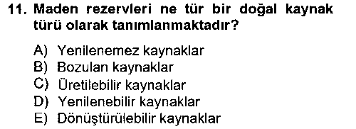 IKT202U Doğal Kaynaklar ve Çevre Ekonomisi çıkmış sınav sorusu 2