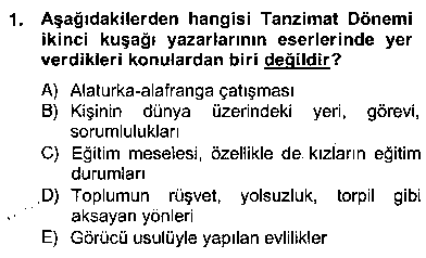 EDB204U Tanzimat Dönemi Türk Edebiyatı 2 çıkmış sınav sorusu 1