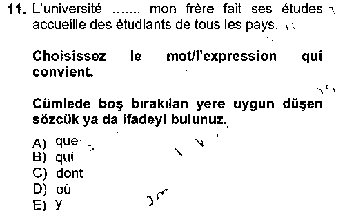 FRA102U Fransızca 2 çıkmış sınav sorusu 3