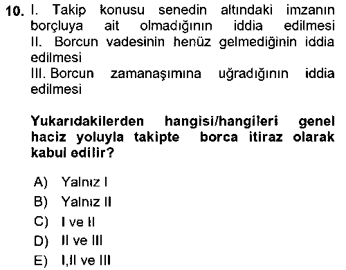 HUK224U İcra Ve İflas Hukuku çıkmış sınav sorusu 2