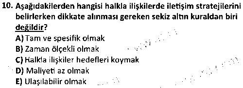 HIT3001 Halkla İlişkiler Kampanyaları çıkmış sınav sorusu 2