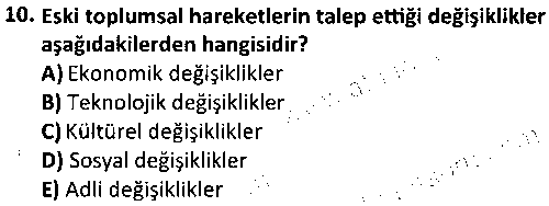 YMG2001 Çağdaş Toplumsal Süreçler çıkmış sınav sorusu 2