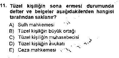 HUK109U Muhasebe ve Hukuk çıkmış sınav sorusu 3