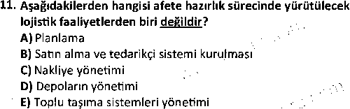 LOJ1007 Lojistiğe Giriş çıkmış sınav sorusu 3