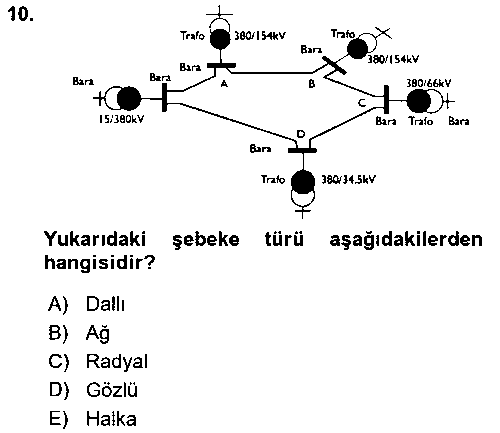 EID231U Elektrik Enerjisi Üretimi, İletimi Ve Dağıtımı çıkmış sınav sorusu 2