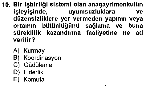 EMY202U Bina ve Site Yöneticiliği çıkmış sınav sorusu 2