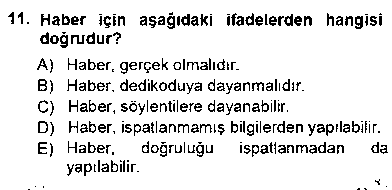 MEI101U Haberciliğin Temel Kavramları çıkmış sınav sorusu 2