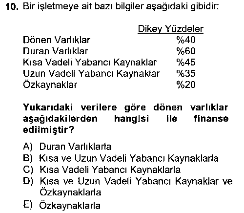 MUH202U Mali Analiz çıkmış sınav sorusu 2