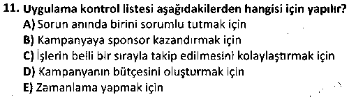 HIT3001 Halkla İlişkiler Kampanyaları çıkmış sınav sorusu 3