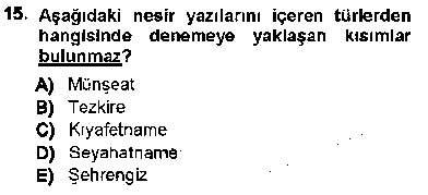 EDB407U Cumhuriyet Dönemi Türk Nesri çıkmış sınav sorusu 3