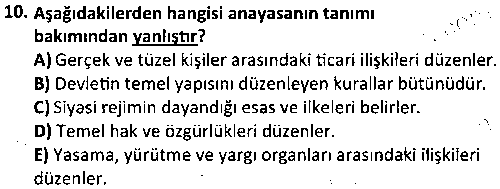 HIT1002 Anayasa Hukuku çıkmış sınav sorusu 2