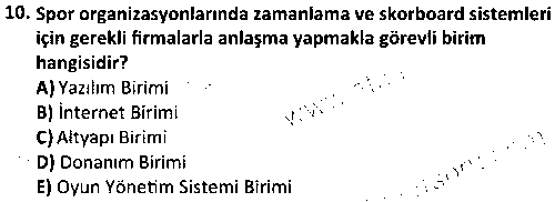 SPY1006 Spor Organizasyonları Yönetimi çıkmış sınav sorusu 2