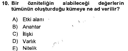 YBS206U Veritabanı Sistemleri çıkmış sınav sorusu 1