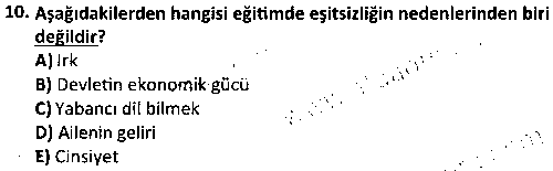 SOS4007 Toplumsal Tabakalaşma çıkmış sınav sorusu 2